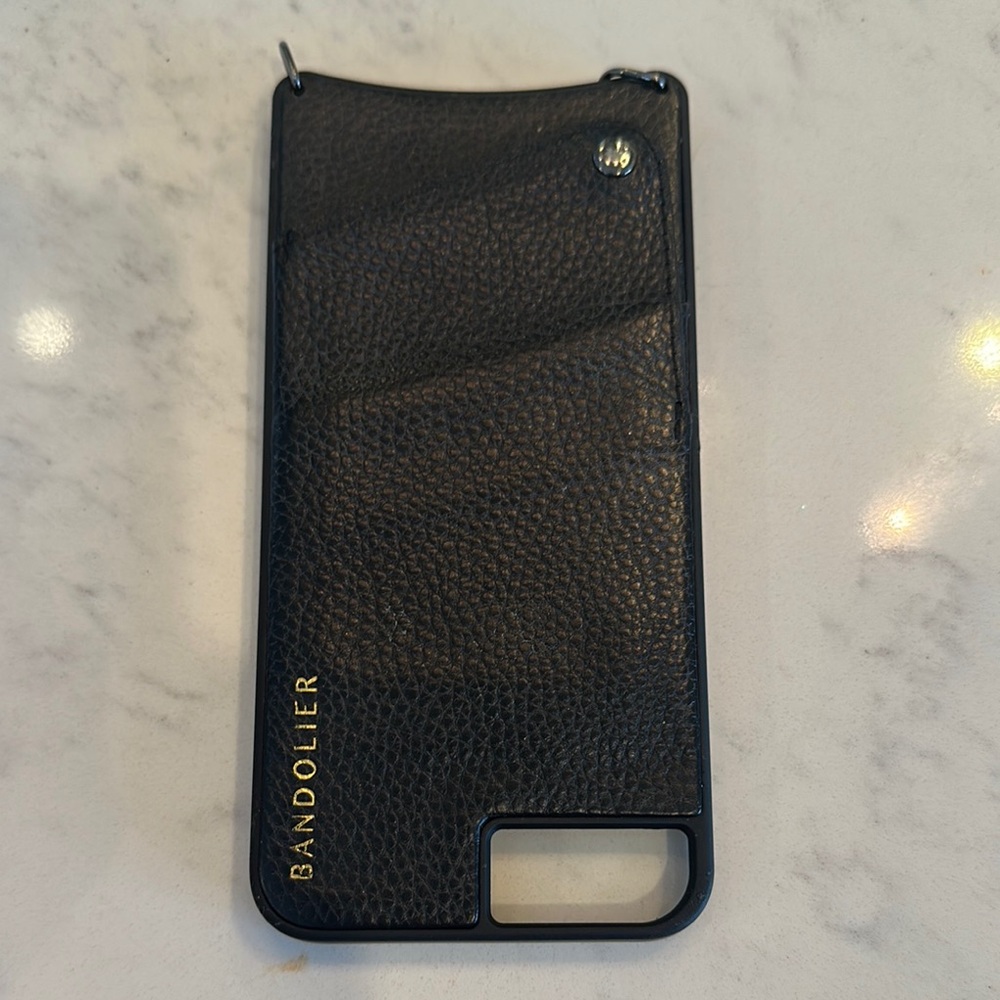 Bandolier Black Leather Phone Case
